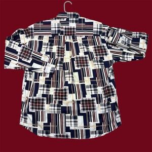 VTG Siegfried Long Sleeve Button Shirt 80-90's Mens XL Patchwork Plaid Geo Print